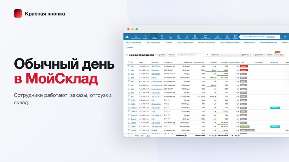 Обычный день в МойСклад